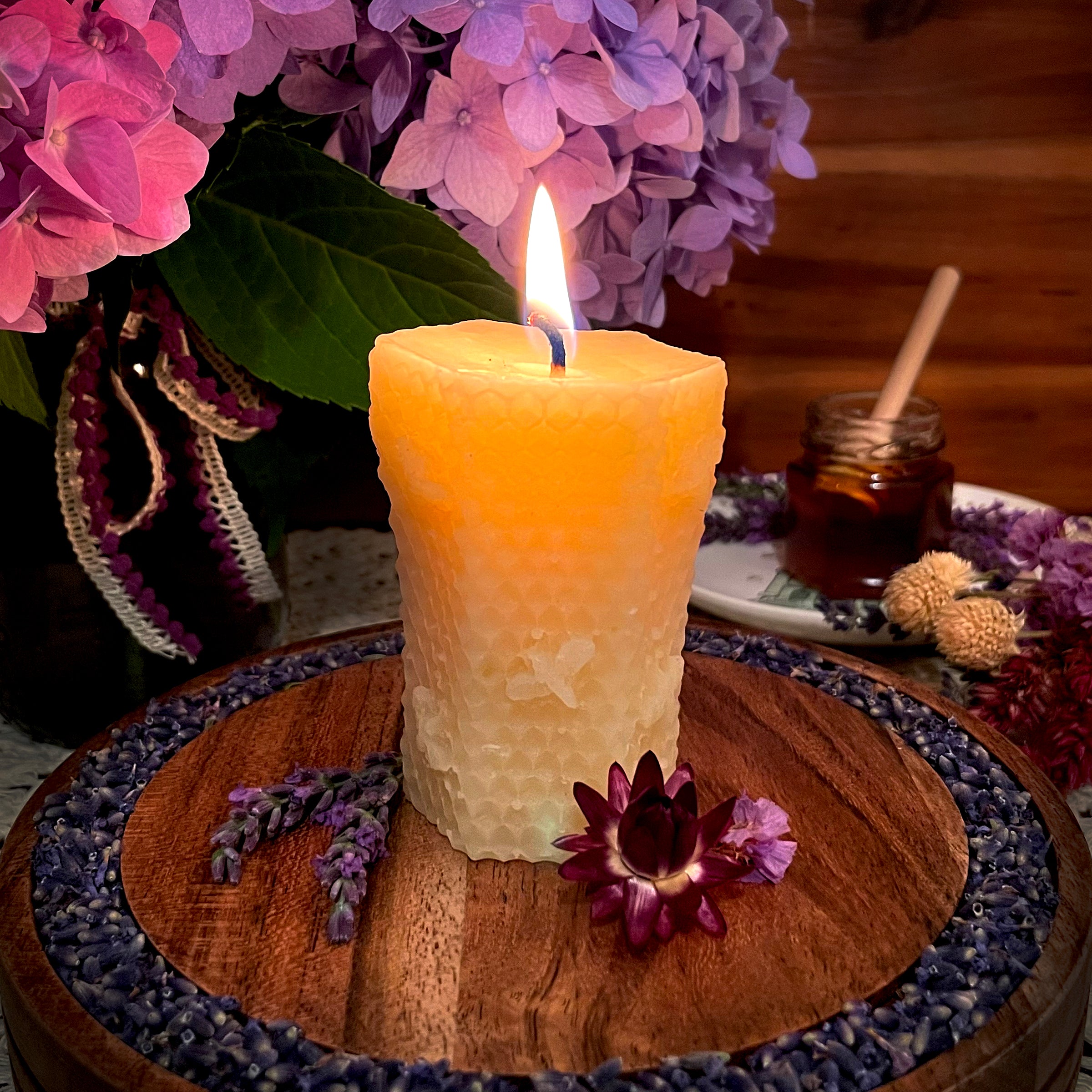 100% Pure Beeswax Pillar Candle-extra large 3 wick Beeswax Pillar Cand –  Stanwood Bee Company, LLC