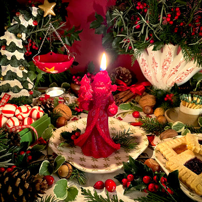 St. Nic's Crimson Christmas Beeswax Candle