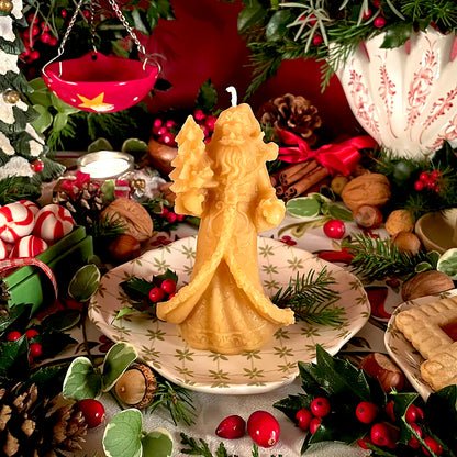 St. Nic's Golden Christmas Beeswax Candle