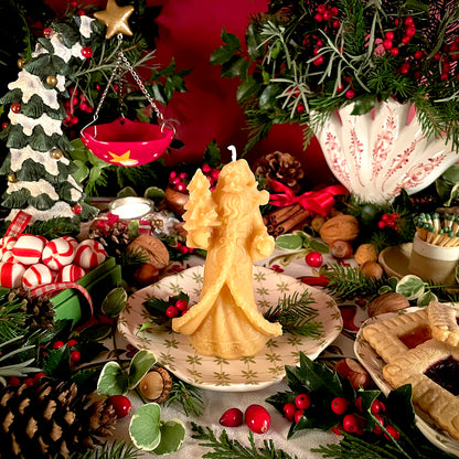 St. Nic's Golden Christmas Beeswax Candle