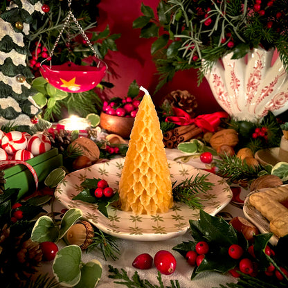 Charming Holly Tree Beeswax Candle