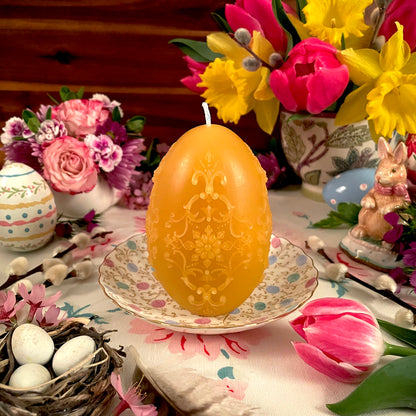 Ekaterina Egg Golden Beeswax Candle