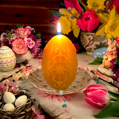 Ekaterina Egg Golden Beeswax Candle