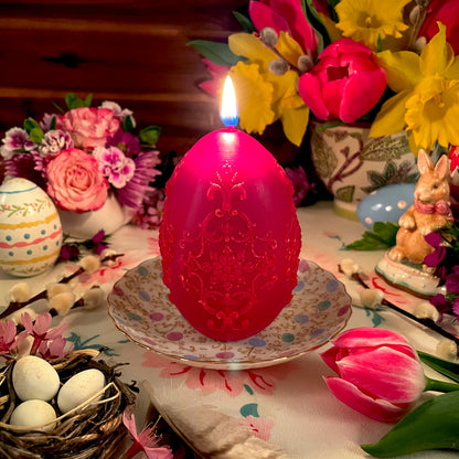 Ekaterina Egg Red Beeswax Candle