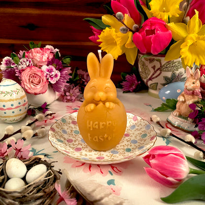 Bunny Egg-scape Beeswax Candle