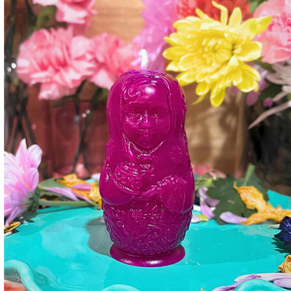 Matryoshka Nesting Doll Orchid Beeswax Candle