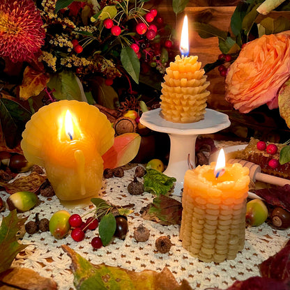 Golden Gobbler Beeswax Candle