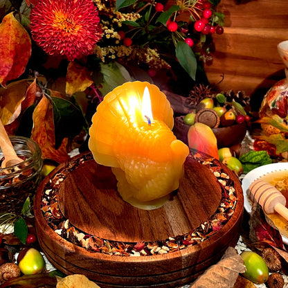 Golden Gobbler Beeswax Candle