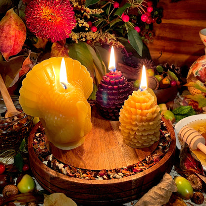 Golden Gobbler Beeswax Candle