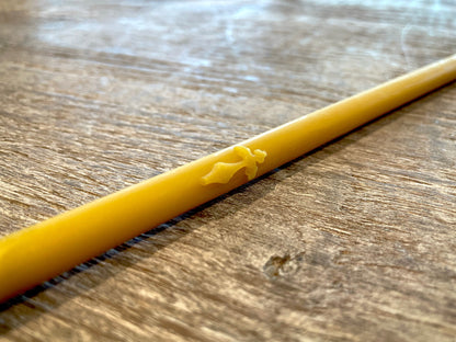 5 Golden Memorial Beeswax Tapers (Thin 10in)